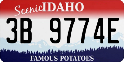 ID license plate 3B9774E