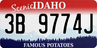 ID license plate 3B9774J