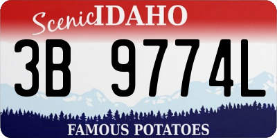 ID license plate 3B9774L