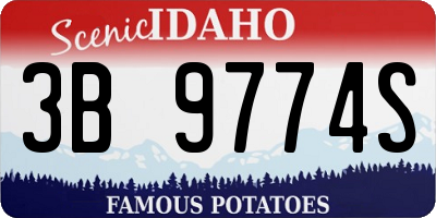 ID license plate 3B9774S