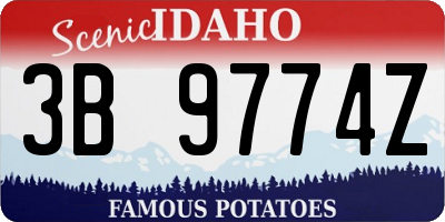 ID license plate 3B9774Z