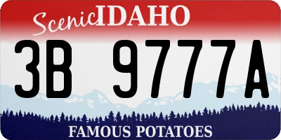 ID license plate 3B9777A