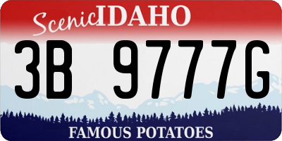 ID license plate 3B9777G