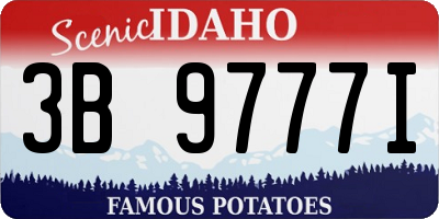 ID license plate 3B9777I