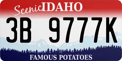 ID license plate 3B9777K