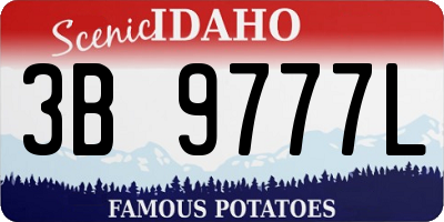 ID license plate 3B9777L