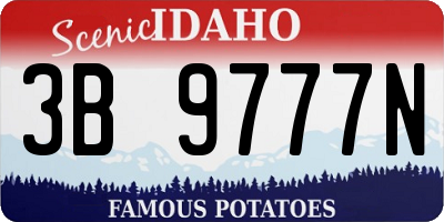 ID license plate 3B9777N