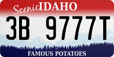 ID license plate 3B9777T