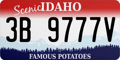 ID license plate 3B9777V