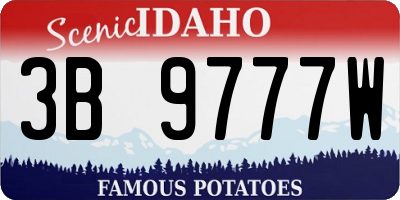 ID license plate 3B9777W