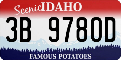 ID license plate 3B9780D