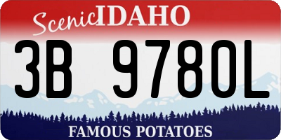 ID license plate 3B9780L