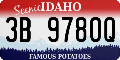 ID license plate 3B9780Q