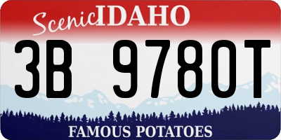 ID license plate 3B9780T