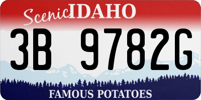 ID license plate 3B9782G
