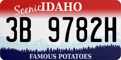 ID license plate 3B9782H