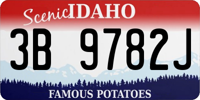 ID license plate 3B9782J