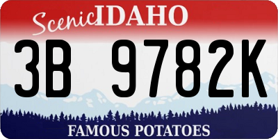 ID license plate 3B9782K