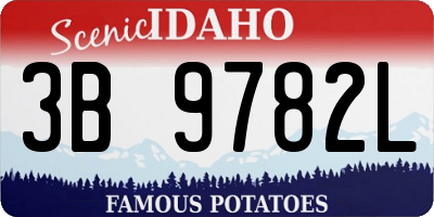 ID license plate 3B9782L