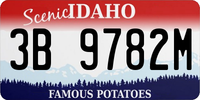 ID license plate 3B9782M