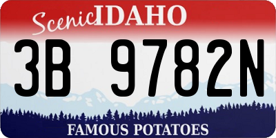 ID license plate 3B9782N