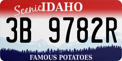 ID license plate 3B9782R