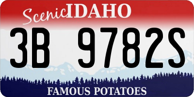 ID license plate 3B9782S