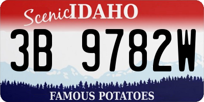 ID license plate 3B9782W