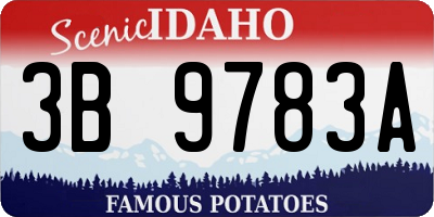 ID license plate 3B9783A