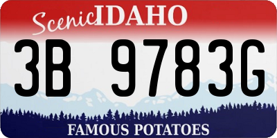 ID license plate 3B9783G