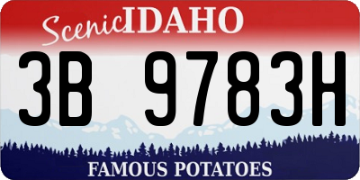 ID license plate 3B9783H