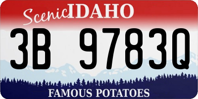 ID license plate 3B9783Q