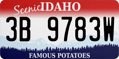 ID license plate 3B9783W