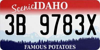 ID license plate 3B9783X