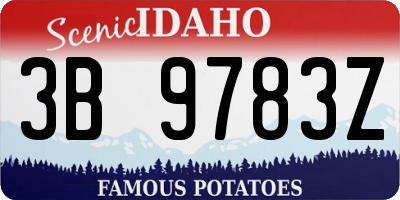 ID license plate 3B9783Z