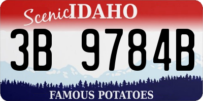 ID license plate 3B9784B