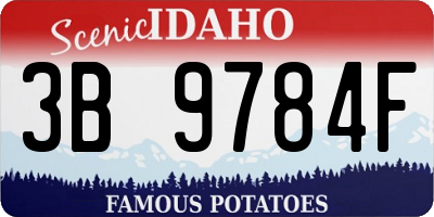 ID license plate 3B9784F