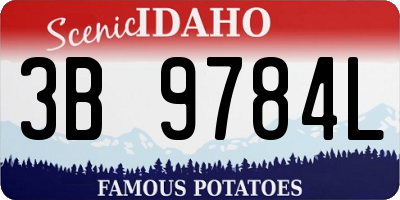 ID license plate 3B9784L