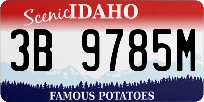 ID license plate 3B9785M