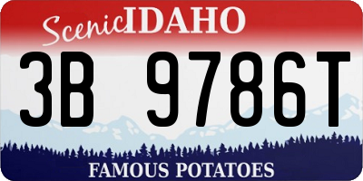 ID license plate 3B9786T