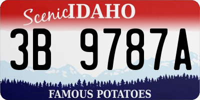 ID license plate 3B9787A