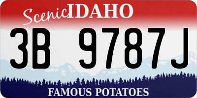 ID license plate 3B9787J