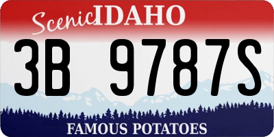 ID license plate 3B9787S
