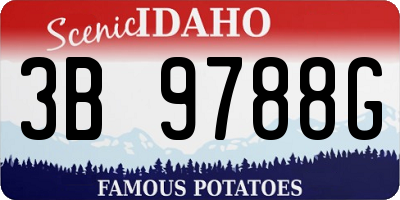 ID license plate 3B9788G