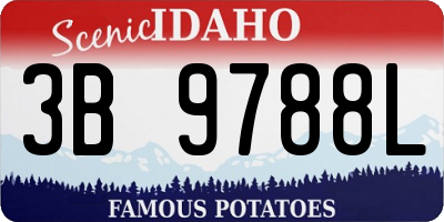 ID license plate 3B9788L