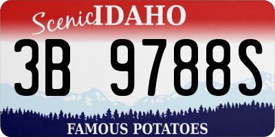ID license plate 3B9788S