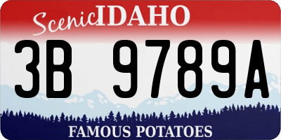 ID license plate 3B9789A