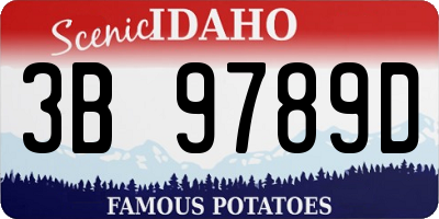 ID license plate 3B9789D