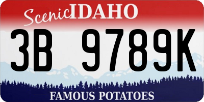 ID license plate 3B9789K