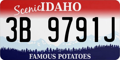 ID license plate 3B9791J